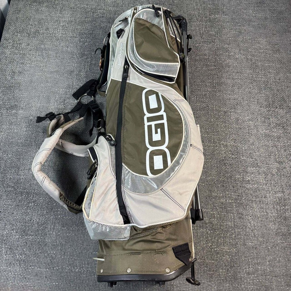 OGIO Ozone Golf Stand Bag Unisex Olive Green Silver Y2K Ripstop Tech